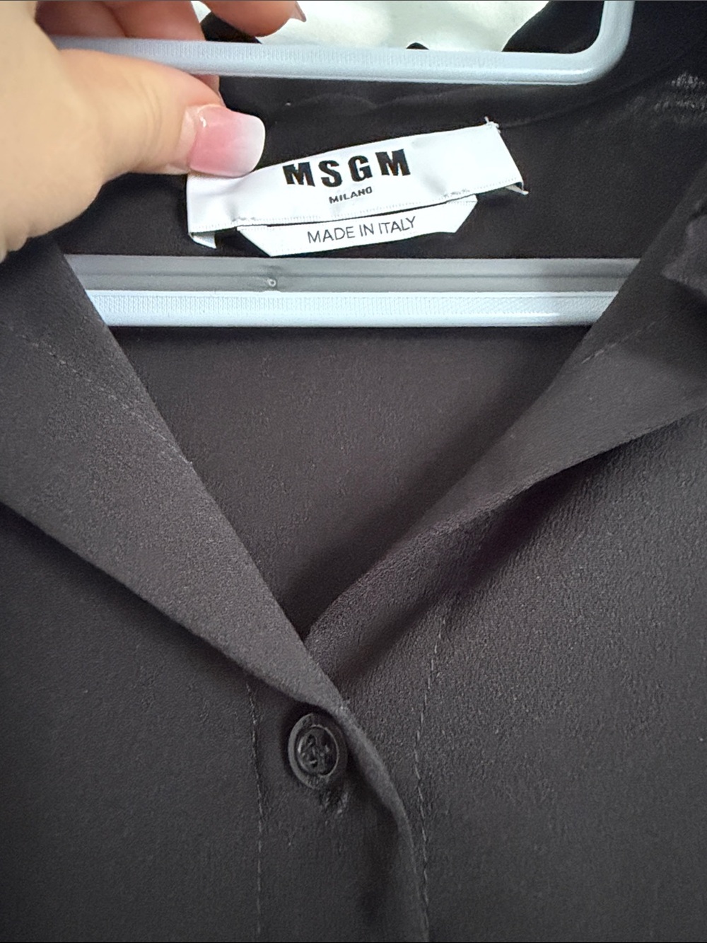 MSGM Black Ruffle Sleeve Button-Front Blouse - Picture 5 of 11